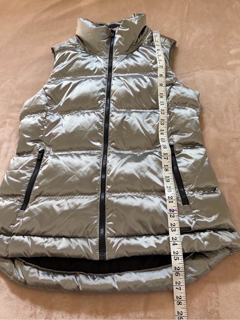 Athleta Metallic Silver Down Vest S